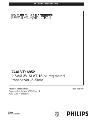 74ALVT16952DL Datasheet PDF Philips Electronics