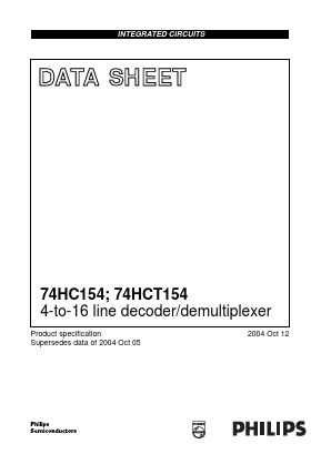 74HCT154N Datasheet PDF Philips Electronics