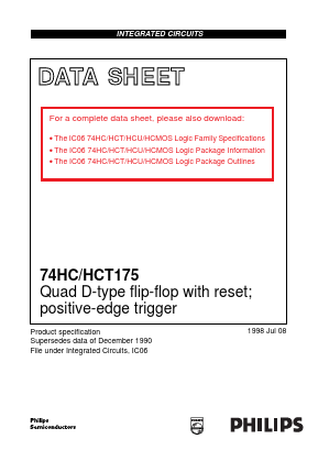 74HC175N Datasheet PDF Philips Electronics