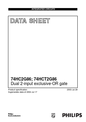 74HCT2G86 Datasheet PDF Philips Electronics