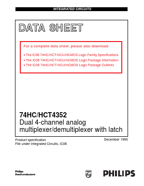 74HC4352N Datasheet PDF Philips Electronics