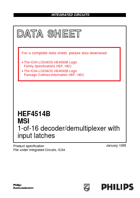 HEF4514BN Datasheet PDF Philips Electronics