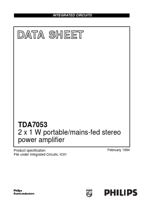 TDA7053 Datasheet PDF Philips Electronics