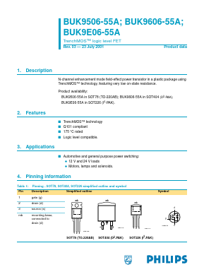BUK9606-55A Datasheet PDF Philips Electronics