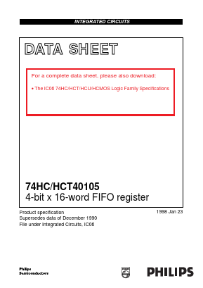 74HC40105 Datasheet PDF Philips Electronics