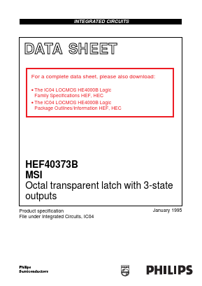 HEF40373B Datasheet PDF Philips Electronics