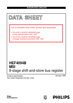 HEF4094BF Datasheet PDF Philips Electronics