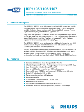ISP1107 Datasheet PDF Philips Electronics