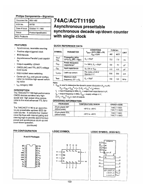 74AC11190N Datasheet PDF Philips Electronics