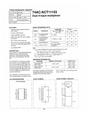 74ACT11153 Datasheet PDF Philips Electronics