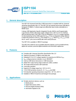ISP1104W Datasheet PDF Philips Electronics