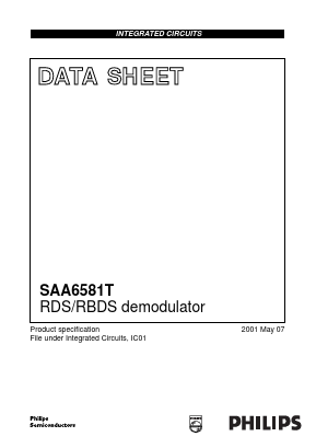SAA6581 Datasheet PDF Philips Electronics