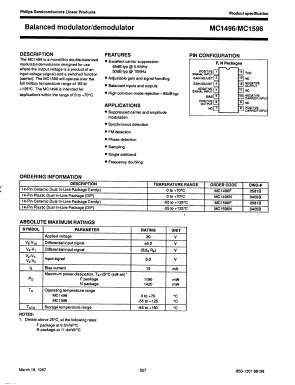MC1596N Datasheet PDF Philips Electronics