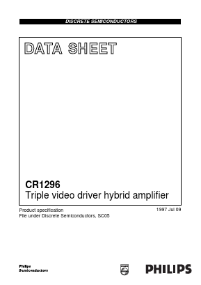 CR1296 Datasheet PDF Philips Electronics