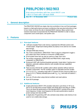 P89LPC903 Datasheet PDF Philips Electronics