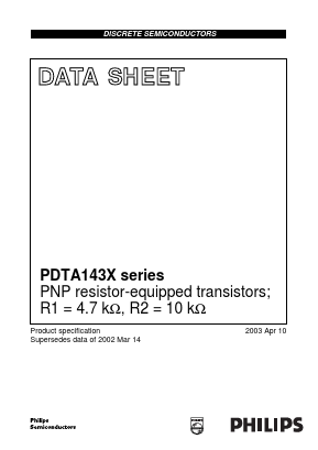 PDTA143XM Datasheet PDF Philips Electronics