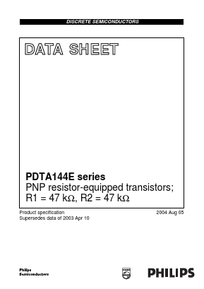 PDTA144 Datasheet PDF Philips Electronics