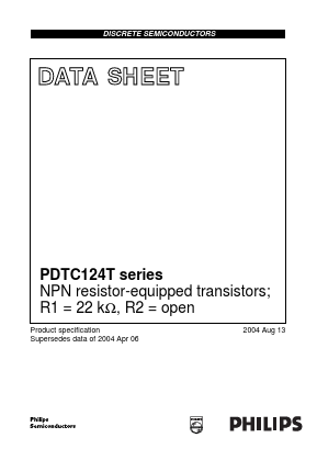 PDTC124TE Datasheet PDF Philips Electronics