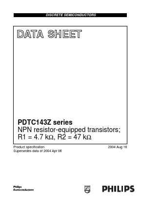 PDTC143ZM Datasheet PDF Philips Electronics