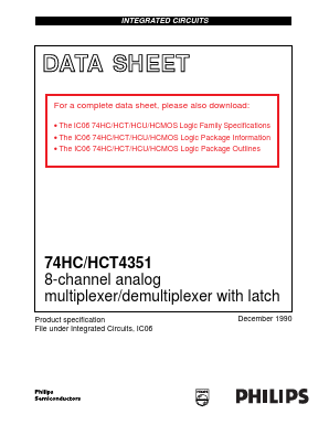 74HCT4351 Datasheet PDF Philips Electronics