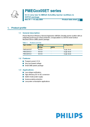 PMEG4005ET Datasheet PDF Philips Electronics