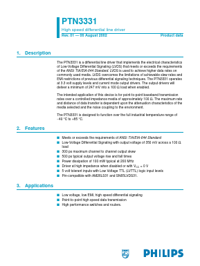 PTN3331 Datasheet PDF Philips Electronics