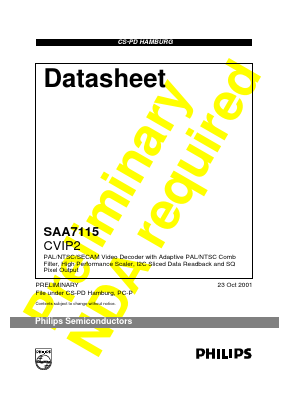 SAA7115 Datasheet PDF Philips Electronics