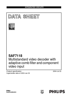 SAF7118 Datasheet PDF Philips Electronics