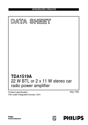 TDA1519A/N2 Datasheet PDF Philips Electronics