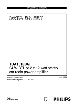 TDA1518BQ Datasheet PDF Philips Electronics