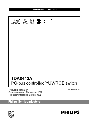 TDA8443A Datasheet PDF Philips Electronics