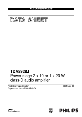 TDA8928J Datasheet PDF Philips Electronics