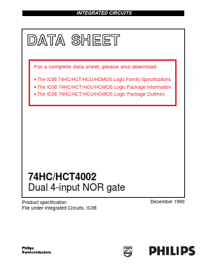 74HC4002 Datasheet PDF Philips Electronics