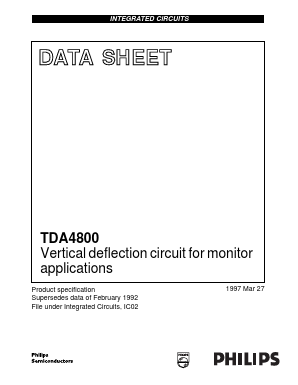TDA4800 Datasheet PDF Philips Electronics