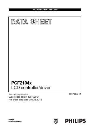 PCF2104LU/7 Datasheet PDF Philips Electronics