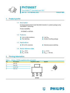PHT6N06T-02 Datasheet PDF Philips Electronics