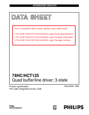 74HC125 Datasheet PDF Philips Electronics
