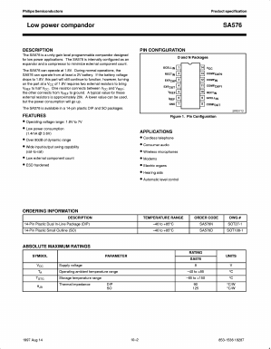 SA576D Datasheet PDF Philips Electronics