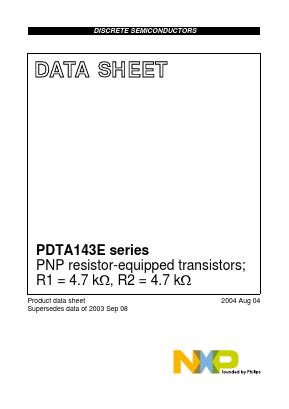 PDTA143E Datasheet PDF Philips Electronics