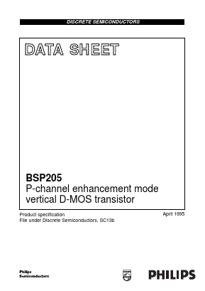 BSP205 Datasheet PDF Philips Electronics