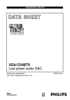 UDA1334BTS Datasheet PDF Philips Electronics