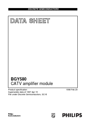 BGY580 Datasheet PDF Philips Electronics