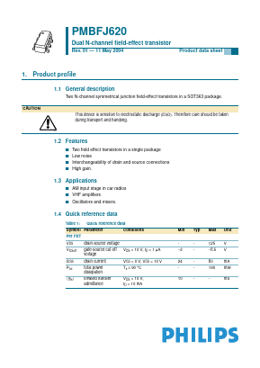 PMBFJ620 Datasheet PDF Philips Electronics