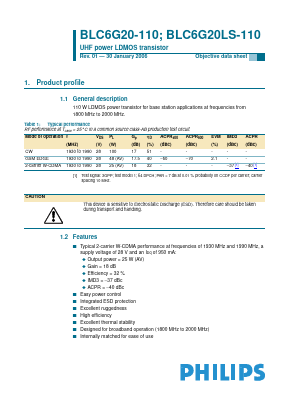 BLC6G20-110 Datasheet PDF Philips Electronics
