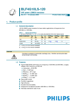 BLF4G10LS-120 Datasheet PDF Philips Electronics
