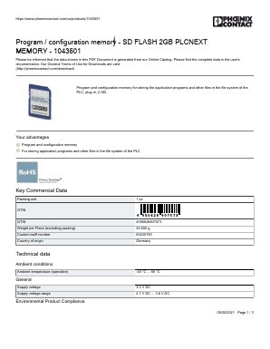 1043501 Datasheet PDF Phoenix Contact
