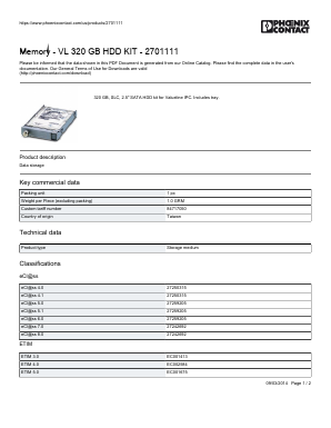 2701111 Datasheet PDF Phoenix Contact
