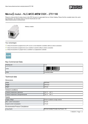 2701166 Datasheet PDF Phoenix Contact