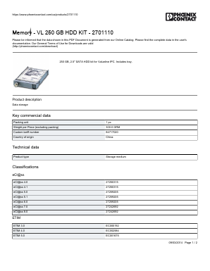 2701110 Datasheet PDF Phoenix Contact