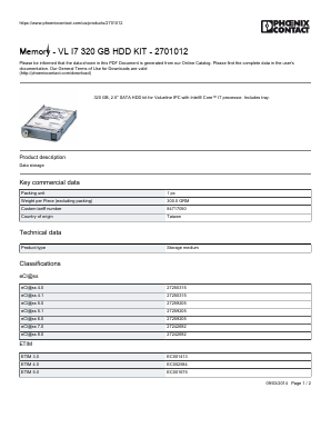 2701012 Datasheet PDF Phoenix Contact